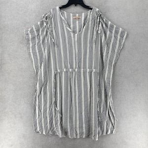 Gibson Latimer Swim‎ CoverUp Womens Size LARGE Ivory Gauzy Poncho Top Beach